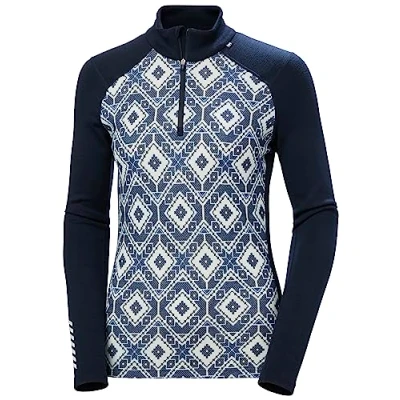 Abbildung von Helly Hansen Damen W Lifa Merino Midw Gra 1/2 Zip, Marineblau, L