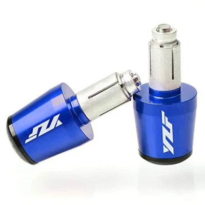 Abbildung von 22mm 7/8&#039;&#039; Motorrad Lenkergriffe Endkappen Aluminium für YZF R1 R3 R6 R6S R25 R125 600R Blau
