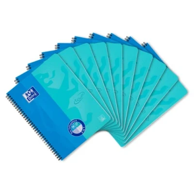 Abbildung von Oxford Touch Collegeblock Duo A4 kariert und liniert, 80 Blatt, blau, 10 Stück