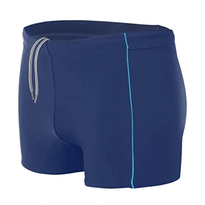 Abbildung von Aquarti Herren Badehose Kurz mit Kontrastpaspel, Farbe: Dunkelblau/Blau, Größe: 6XL