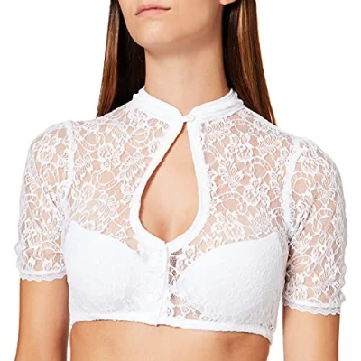 Abbildung von Stockerpoint Damen Marita Trachtenbluse, Weiß, 44