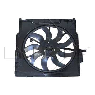 Abbildung von NRF 47734 Lüfter 517 12 850 mit Kühlerlüfterrahmen (Zarge), bürstenloser Motor BMW: X5