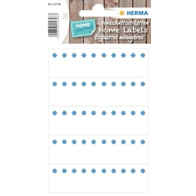 Abbildung von HERMA 15748 Tiefkühletiketten, 35 Stück, 76 x 23 mm, 5 pro Bogen, selbstklebend, matt, blanko Papier Gefrieretiketten zum Beschriften, Klebeetiketten Aufkleber für Gefriergut, weiß