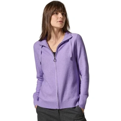 Abbildung von Cecil Struktur Strickjacke, Damen, Größe: Medium, Lila