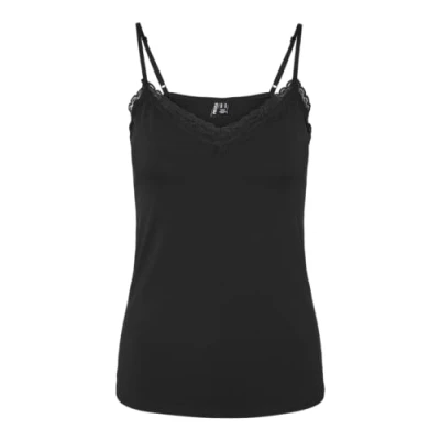 Abbildung von Pieces Pckate LACE Singlet Unterhemd/shirt, Damen, Größe: XL, Black