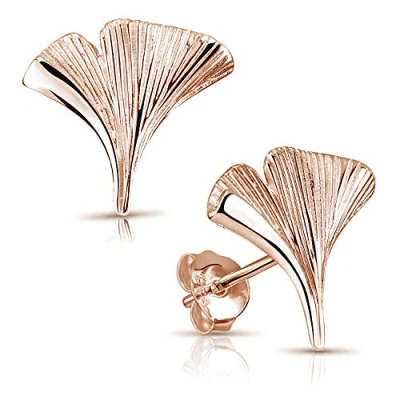 Abbildung von Materia Rosegold Ohrstecker Gingkoblatt Silber 925 vergoldet SO 392 Rose