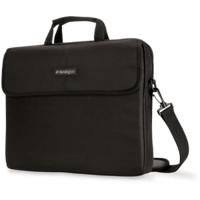 Abbildung von Kensington Laptop Tasche, Klassische Tasche für 15,6 Zoll Laptops mit Tragegriff und Schultergurt Männer Frauen, schwarz, K62562EU