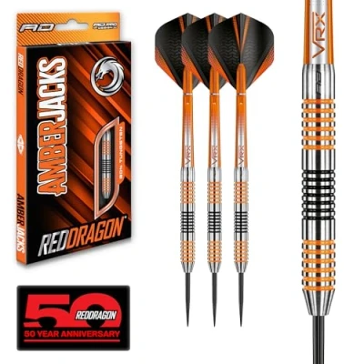 Abbildung von RED DRAGON Darts Amberjack 4 Serie 23g Stahlspitze Dart Set mit Flüge und Schäften