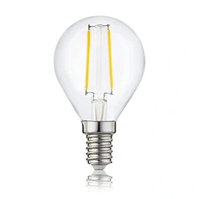 Abbildung von hellum Led Glühbirne E14, 2,5W warmweiß Lampe Tropfenform mit 250 Lumen Filament, E14 Vintage Leuchtmittel ersetzt 25 Watt Glühbirne, G45 2700 Kelvin warmweiss Klar, 208108