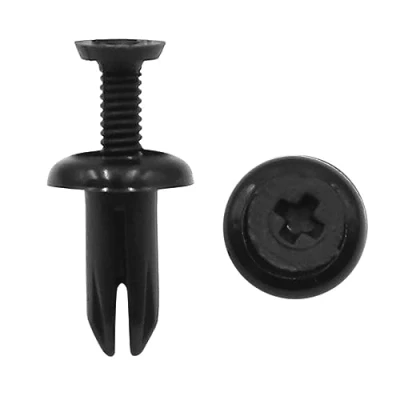 Abbildung von sourcing map 50stk. schwarz Auto Plastik Push in Niet Befestigungsträger Clips 5mmx9mmx11mm de
