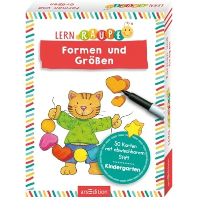 Abbildung von Lernraupe Formen und Größen: 50 Karten mit abwischbarem Stift Rätsel Übungen für Kinder ab 3 Jahren