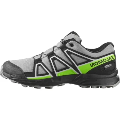 Abbildung von Salomon Speedcross WP Unisex Hikingschuh für Kinder, Größe: 39, Alloy/black/green gecko Kunststoff/textil