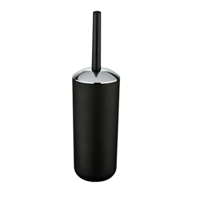 Abbildung von WENKO WC Garnitur Mod. Brasil, hochwertiger Bürstenhalter mit mattierter Oberfläche aus bruchsicherem Kunststoff, BPA frei, ideal für Bad &amp; Gäste WC, inklusive Toilettenbürste, Ø 10 x 37 cm, Schwarz