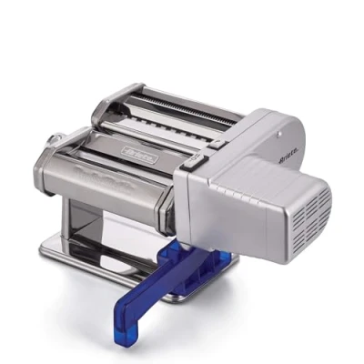 Abbildung von Ariete Pastamatic 1593, Elektrische Nudelmaschine, 2 Geschwindigkeitsstufen + Pulse Funktion, 9 Variable Teig Stärken, 5 Nudelformen, Inkulusive Befestigungsklemme und Handkurbel, 90W