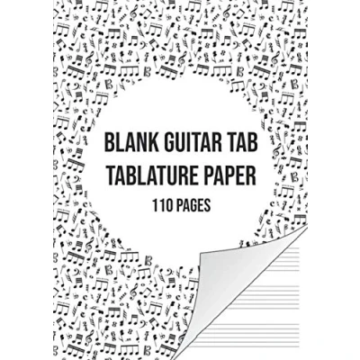 Abbildung von Blank Guitar Tab Manuscript Paper: Tablature Notebook 110 Sheets