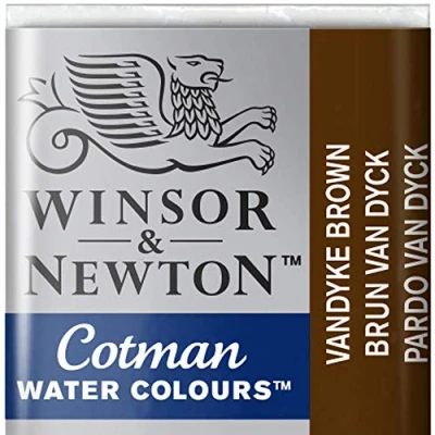 Abbildung von Winsor &amp; Newton 0301676 Cotman Aquarellfarbe mit guter Transparenz, hervorragender Tönungsstärke und guten Maleigenschaften, Wasserfarbe im 1/2 Napf Vandyke Braun