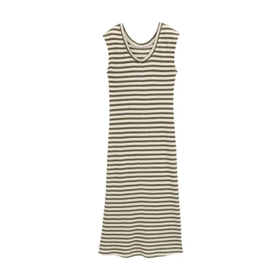 Abbildung von TOM Tailor Denim MIDI MIT Nmuster Jerseykleid, Damen, Größe: XL, Olive white stripe