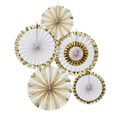 Abbildung von Ginger Ray Gold Foled Pin Wheel Fan Baby 5 Stück