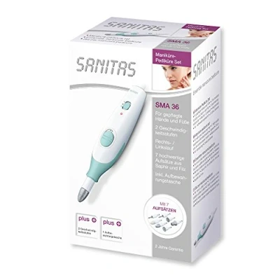 Abbildung von Sanitas SMA 36 Maniküre/Pediküre Set, für gepflegte Hände und Füße, 7 hochwertige Aufsätze