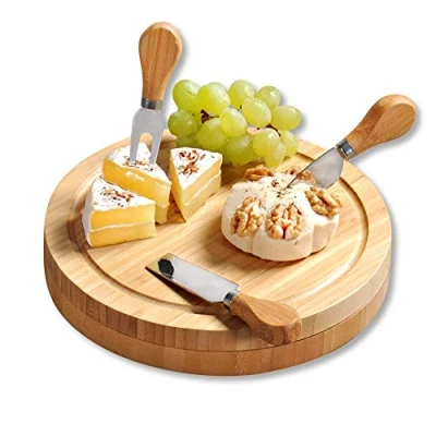 Abbildung von Kesper Käseschneideplatte mit Besteck, Material: Bambus, Maße: B: 23 x H: T: 3,6 cm, Farbe: Braun 58642