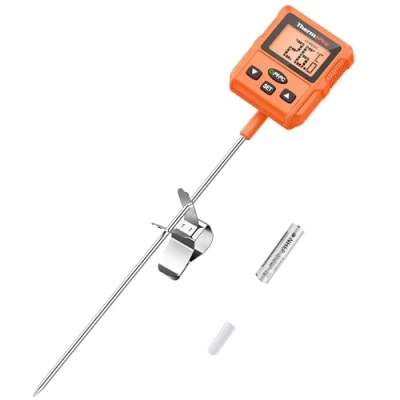 Abbildung von ThermoPro TP511 Fleischthermometer mit Topfclip Zuckerthermometer Grillthermometer Groß Display Bratenthermometer 20CM Sonde Küchenthermometer für Flüssigkeiten Tee Milch Babynahrung