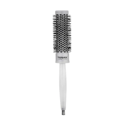 Abbildung von Termix C·Ramic thermische Rundhaarbürste. Keramik Technologie, die dem Haar zusätzlichen Glanz verleiht und Frizz verhindert. Farbe: Transparent. Durchmesser: 28 cm