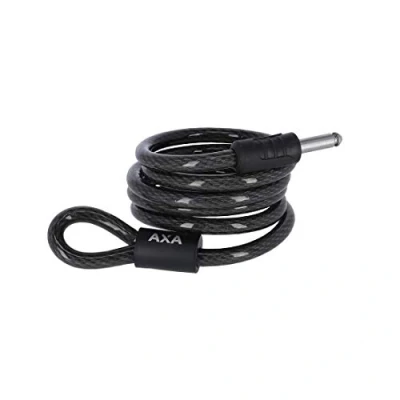 Abbildung von AXA RLD Plug In Kabel ,Länge 180cm. Kabeldurchmesser 12mm. Einrastbolzen 10mm dick,Schwarz