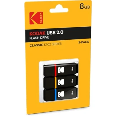 Abbildung von Kodak K100 8GB USB Stick 2.0 3er Pack (Kappe: Blau, Rot, Gelb)