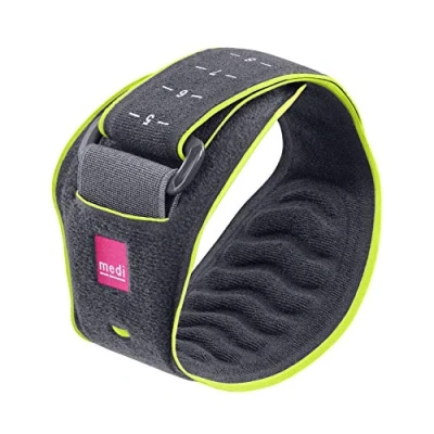 Abbildung von medi Epibrace Epicondylitisspange unisex grau/grün Unterarmbandage zur Schmerzlinderung der Sehnenansätze Beidseitig tragbar Tennisarm oder Golferarm
