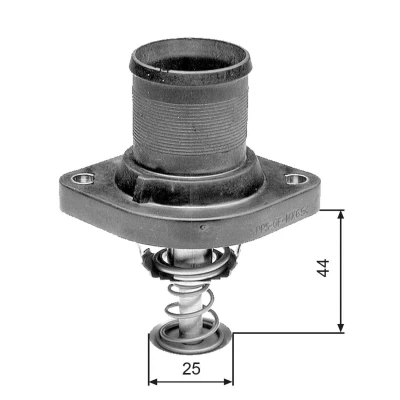 Abbildung von GATES TH24989G1 Kühlwasserthermostat 89 mit Dichtungen Gehäuse PEUGEOT: 307 SW, 206 Hatchback, Expert II Van, CITROËN: C5 III Estate, C4 Picasso 1