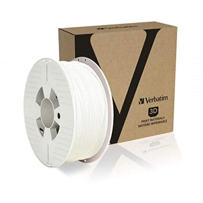 Abbildung von Verbatim PET G Filament 3D Druck, 1,75mm, 1kg, Polyethylenterephthalat Glykol zur Materialextrusion, für Drucker und Stift, aus G, weiß