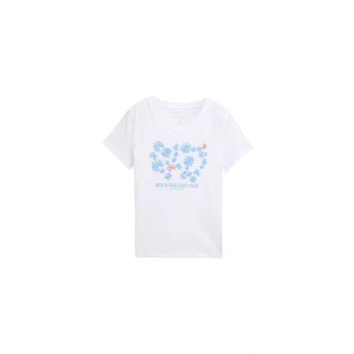 Abbildung von TOM Tailor Denim Printed Tshirt print, Damen, Größe: Large, White