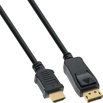 Abbildung von InLine 17186 DisplayPort zu HDMI Konverter Kabel, schwarz, 0,5m