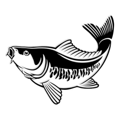 Abbildung von Finest Folia Fisch Aufkleber für Auto Motorrad Boot Schlauchboot Angelbox Sticker Autoaufkleber Angler Fische selbstklebend wetterfest wasserfest K174 (Schwarz Glanz, Motiv 09)