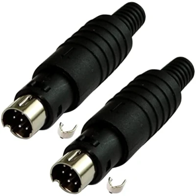 Abbildung von Aerzetix: 2 x Stecker Anschluss DIN Mini 8 Pin männlich C19567