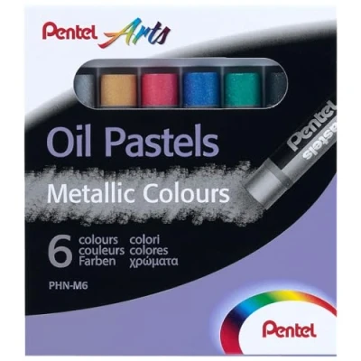 Abbildung von Pentel PHN M6 Metallic Ölkreiden, 6er Set, farblich sotiert, 1 Stück (6er Pack)