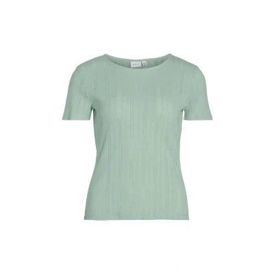 Abbildung von VILA Kassie Pointelle Tshirt basic, Damen, Größe: XS, Silt green