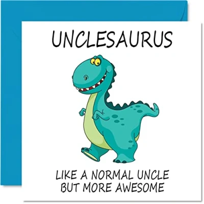Abbildung von Stuff4 Geburtstagskarten für Onkel Unclesaurus Geburtstagskarte von Nichte oder Neffen, Happy Birthday Onkel, Dinosaurier Geschenk, 145mm Grußkarten