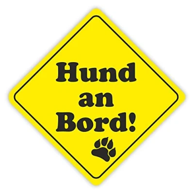Abbildung von iSecur Auto Aufkleber Hund an Bord I 11 cm hoch Hundeaufkleber Sticker für Hunde Besitzer wetterfest kfz_319