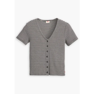 Abbildung von Levi&#039;s MUSE TEE Tshirt print, Damen, Größe: Large, Vanilla stripe caviar