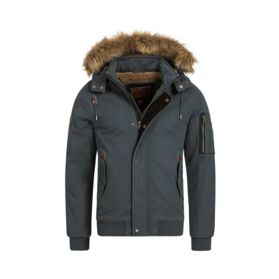 Abbildung von Indicode Herren Pennington Winterjacke aus Baumwolle Winterparka Herrenjacke Parka Dk Grey, M