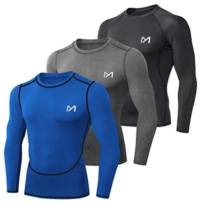 Abbildung von MEETYOO Kompressionsshirt Herren, Funktionsshirt Langarm Fitnessshirt Männer Sportshirt Atmungsaktiv Laufshirt für Laufen Jogging Sport Turnhalle