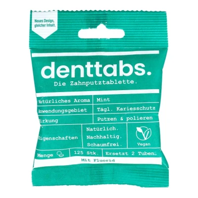 Abbildung von Denttabs Zahnputztabletten stevia mint