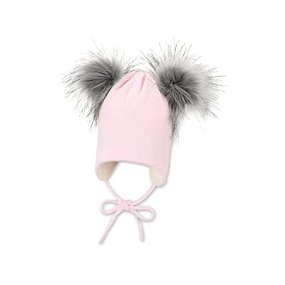 Abbildung von Sterntaler Baby Mädchen Strickmütze Bommelohr Mütze, Rosa, 51
