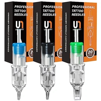 Abbildung von Unihuby Nadeln Set RL RS M1, 100pcs Cartridges Gemischte 3RL 5RL 7RL 9RL 3RS 5RS 7RS 9RS 7M1 9M1 Runder Liner Shader Magnums