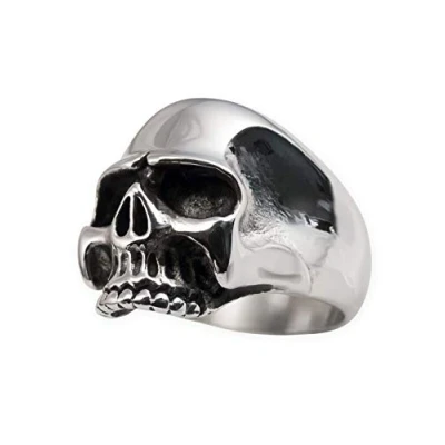 Abbildung von Fly Style Totenkopf Ring aus 316L Edelstahl Skull Gothic Schmuck, Grösse:20.0 mm