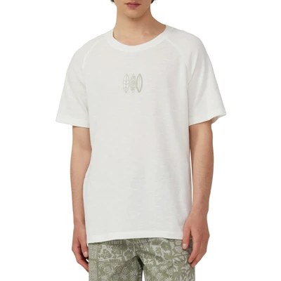 Abbildung von s.Oliver Raglan MIT Flammgarnstruktur UND Stickerei Tshirt print, Herren, Größe: Small, Weiß
