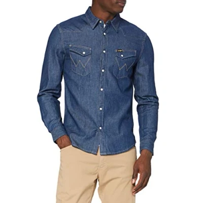 Abbildung von Wrangler LS Western Hemd, Herren, Größe: XL, Dark stone