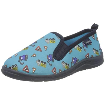 Abbildung von Playshoes Allover Baustelle, Unisex Kinder Niedrige Hausschuhe, Blau (blau 7), 20/21 EU (4 Child UK)