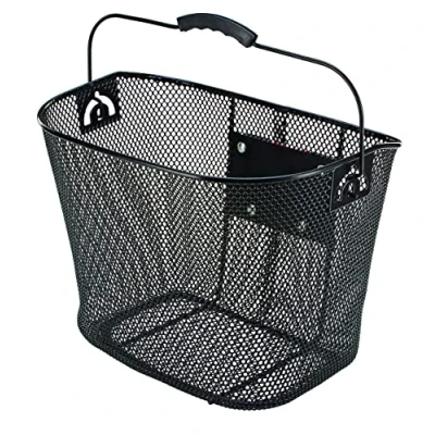 Abbildung von Prophete Fahrradkorb, abnehmbar, mit Lenkeradapter, PE kunststoffbeschichtet, engmaschiges Wabengitter, 340 x 250 260 mm, schwarz